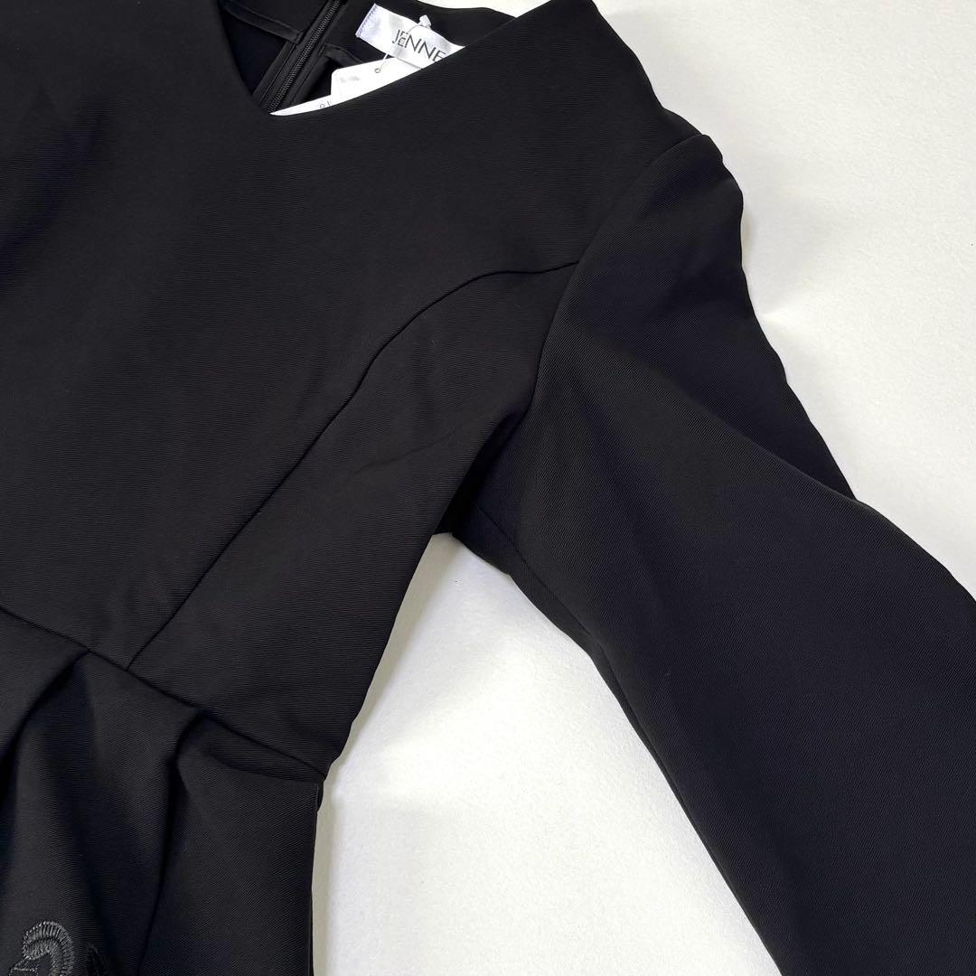 新品　JENNE ジェンヌ ペプラムレース ブラウス シンプル 黒　XL