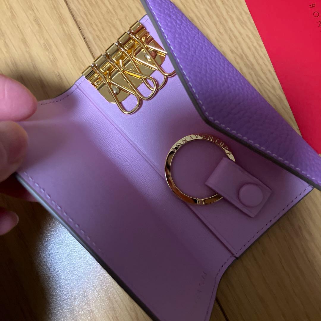 ボナベンチュラ　レザーキーケース ゴールド金具付き