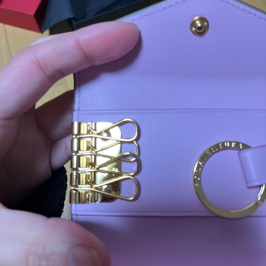 ボナベンチュラ　レザーキーケース ゴールド金具付き