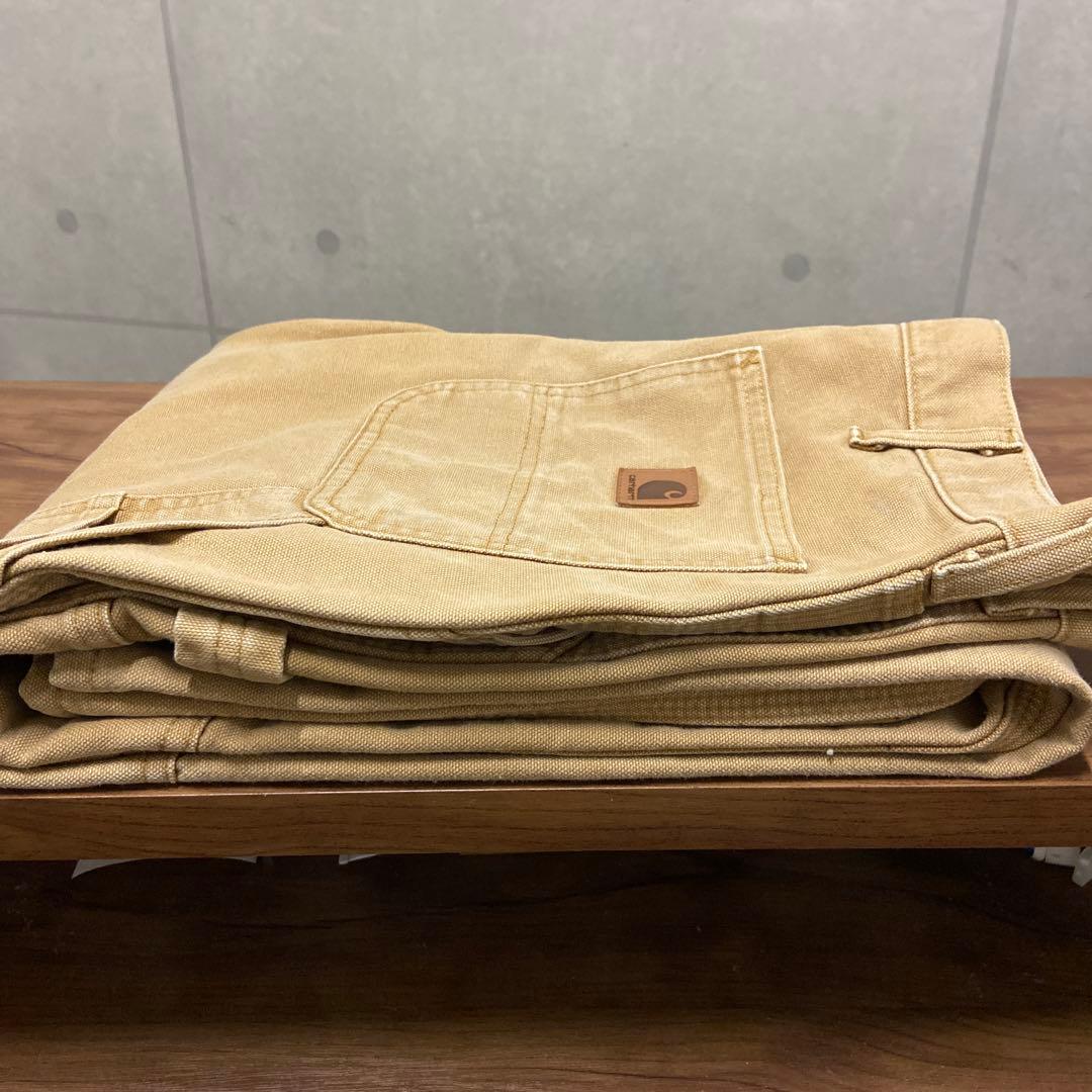 Carhartt W32 L32ワークパンツ ダック生地チェックB111 BRN