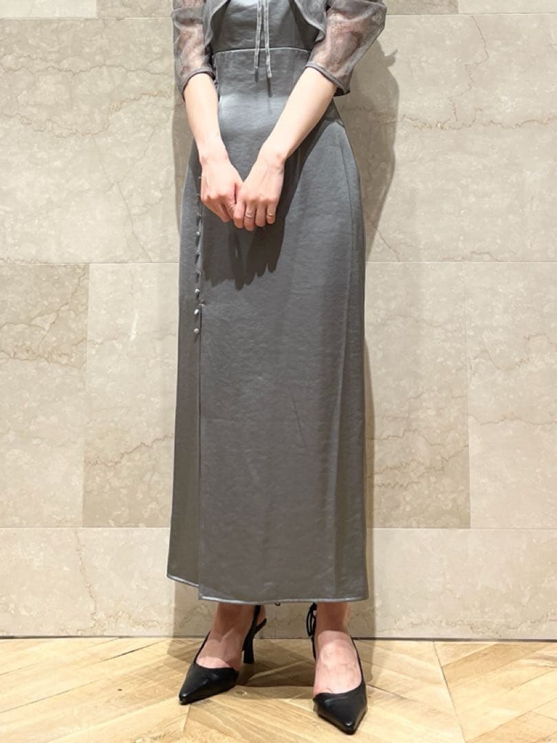 SNIDELワンピース レースボレロ スリット オリーブ オケージョン 結婚式