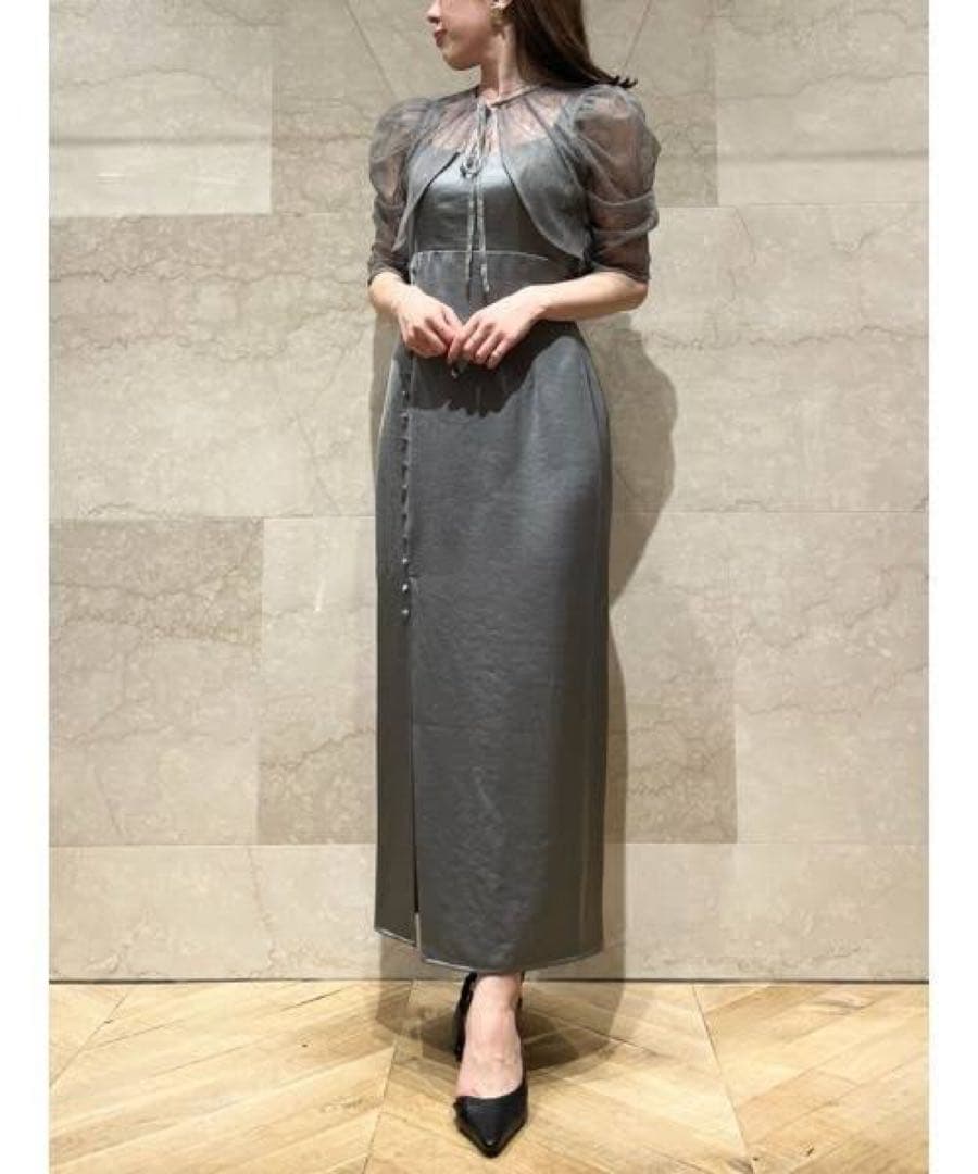 SNIDELワンピース レースボレロ スリット オリーブ オケージョン 結婚式