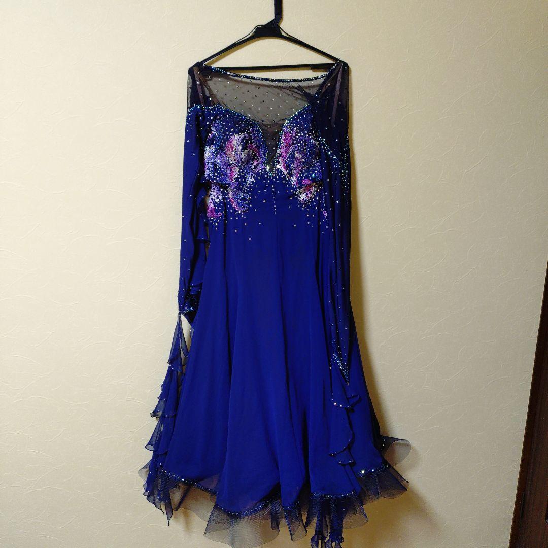 社交ダンスドレス Lサイズ ネイビー