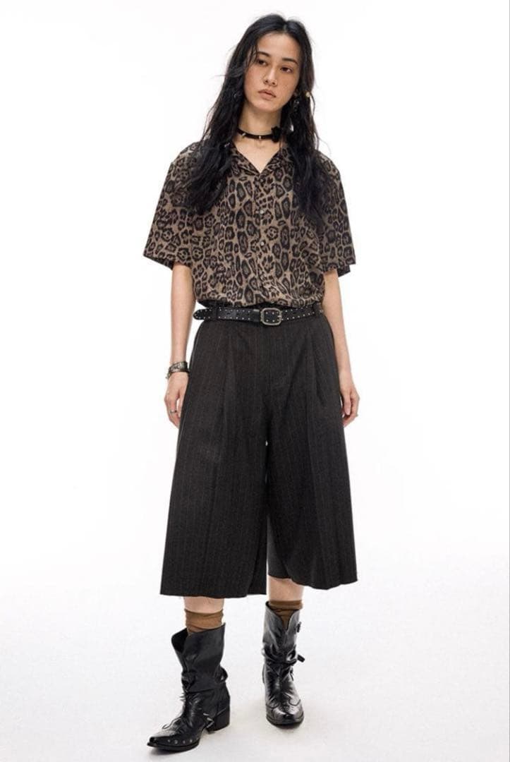 パンツ [PHYS] Striped vintage pleated shorts