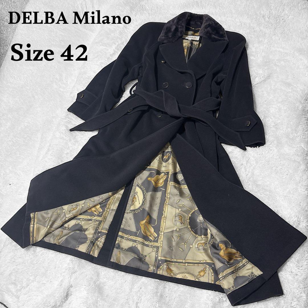 【美品】DELBA Milano デルバ アンゴラ×カシミヤ ロングコート 42