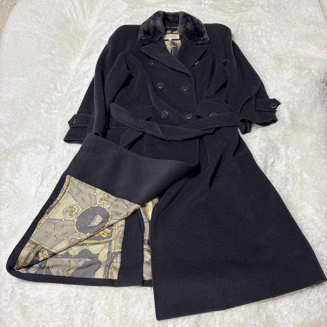 【美品】DELBA Milano デルバ アンゴラ×カシミヤ ロングコート 42