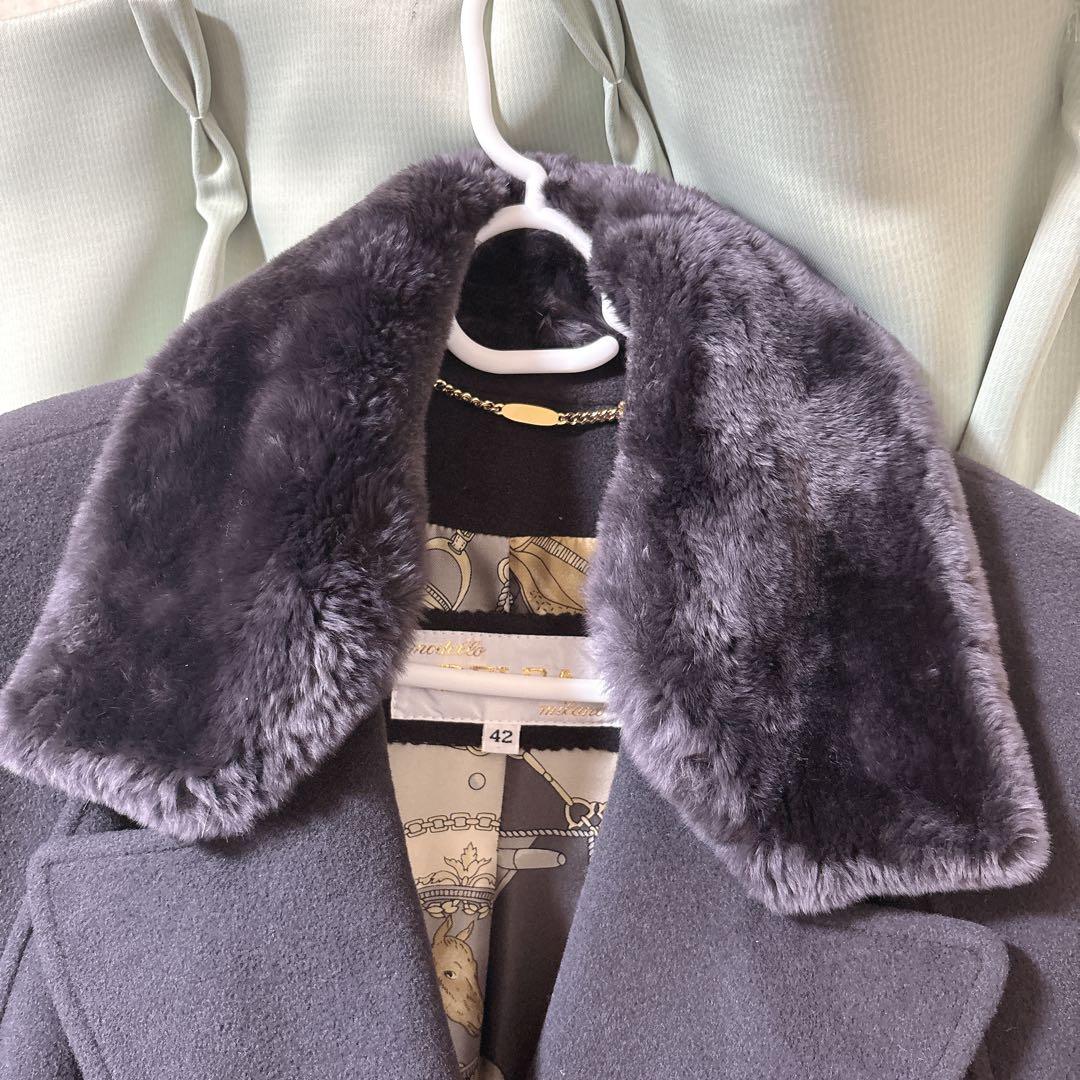 【美品】DELBA Milano デルバ アンゴラ×カシミヤ ロングコート 42