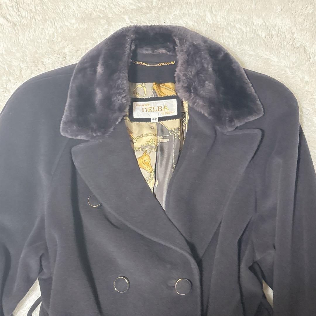 【美品】DELBA Milano デルバ アンゴラ×カシミヤ ロングコート 42