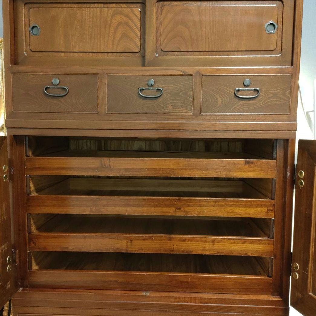 昭和レトロ ヴィンテージ和箪笥 時代家具 鍵2本付き