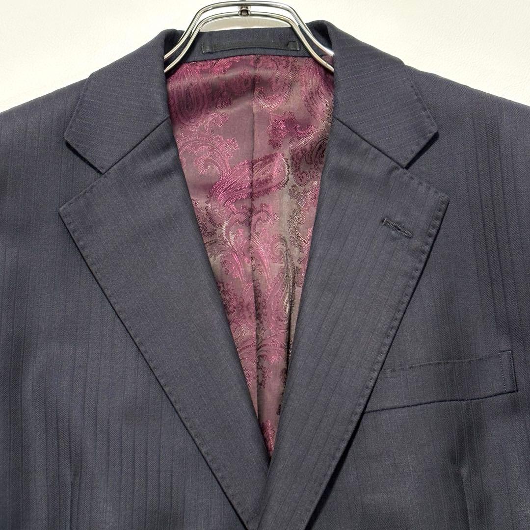 エルメネジルドゼニア スーツ セットアップ ペイズリー S〜Мサイズ相当 メタル