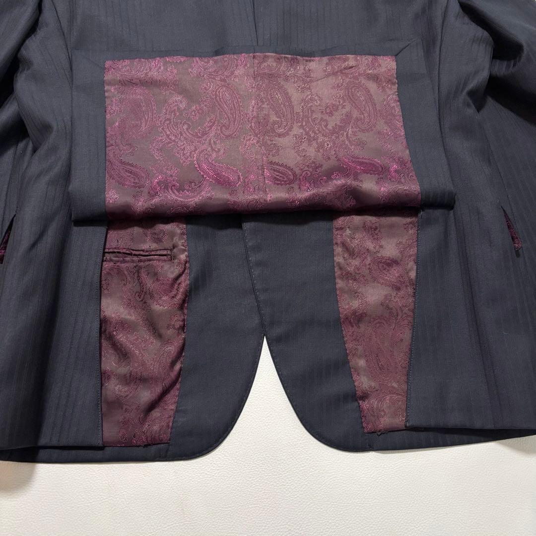 エルメネジルドゼニア スーツ セットアップ ペイズリー S〜Мサイズ相当 メタル