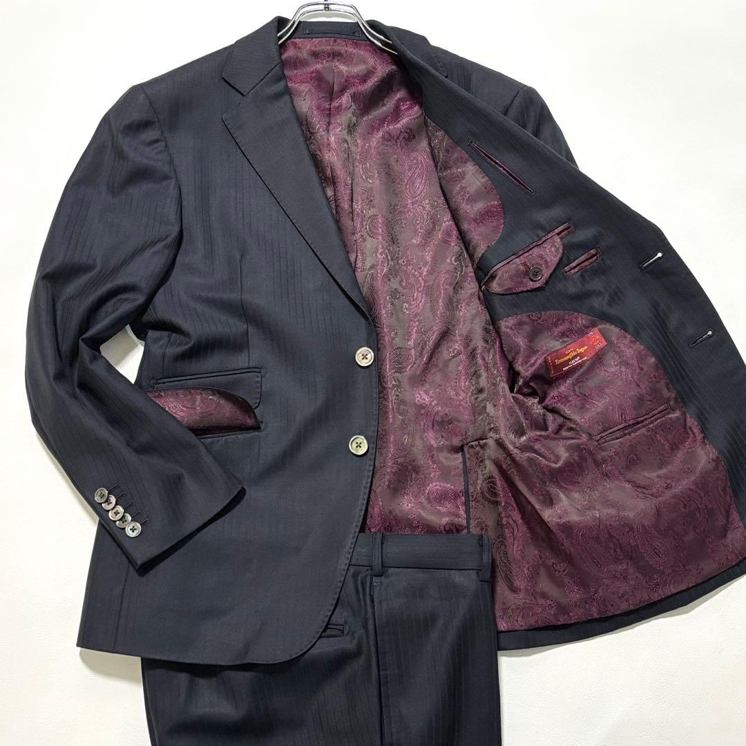 エルメネジルドゼニア スーツ セットアップ ペイズリー S〜Мサイズ相当 メタル