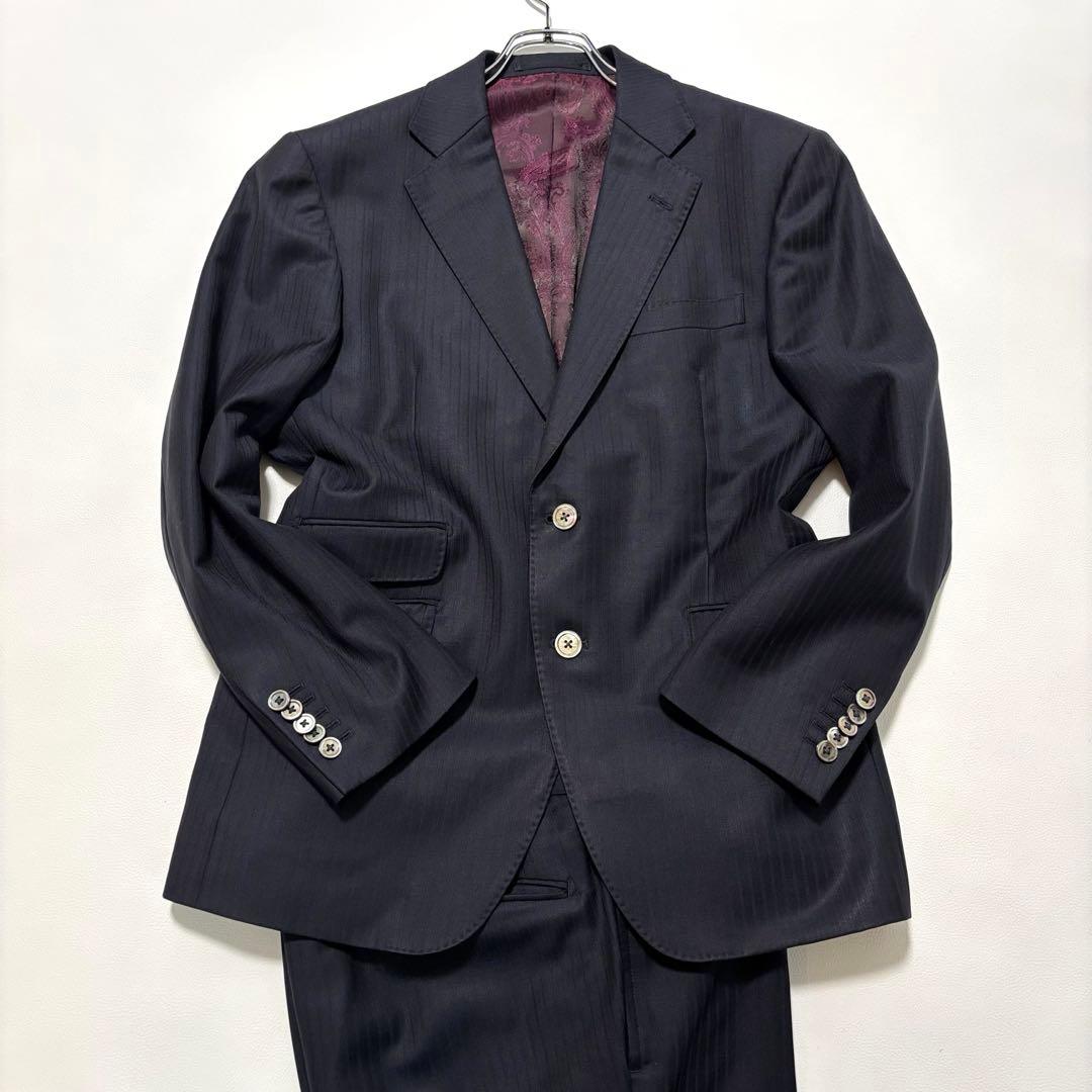 エルメネジルドゼニア スーツ セットアップ ペイズリー S〜Мサイズ相当 メタル