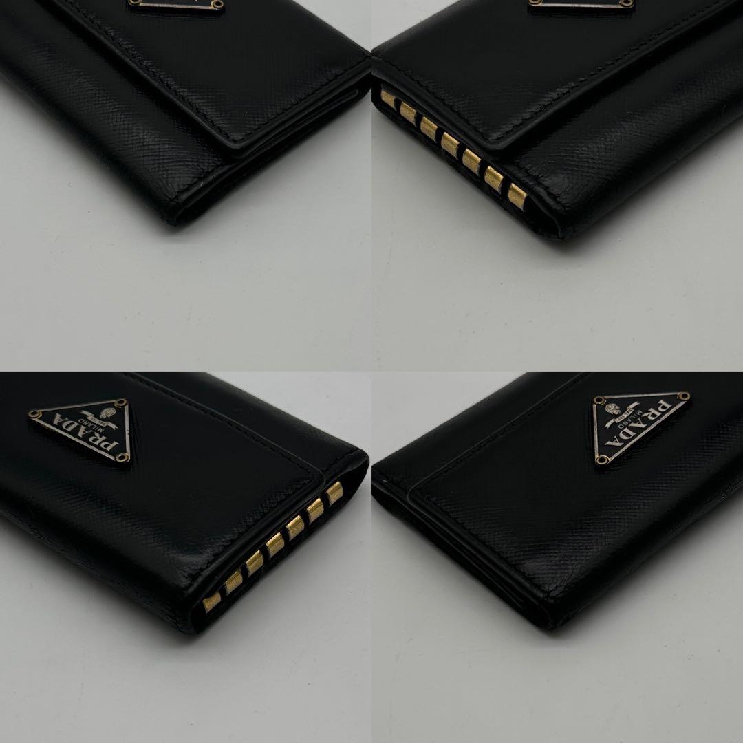 【極美品】 PRADA レザー サフィアーノ キーケース 6連 カードケース 黒