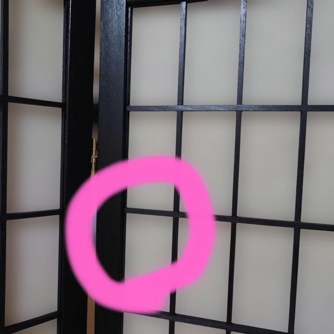 パーテーション　和風　木製　4連　格子模様