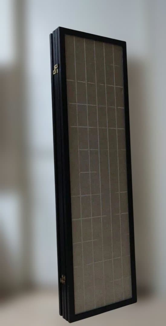 パーテーション　和風　木製　4連　格子模様