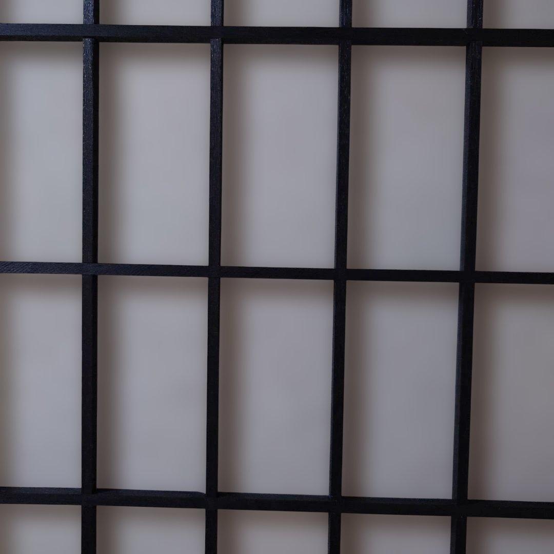 パーテーション　和風　木製　4連　格子模様