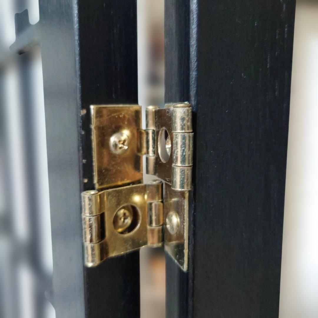 パーテーション　和風　木製　4連　格子模様