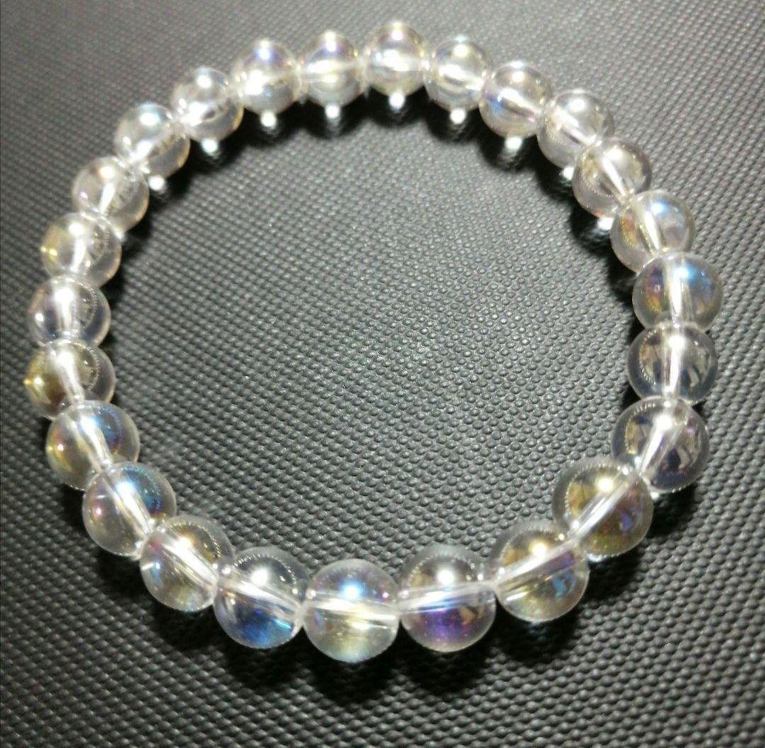 天然石✨【オーロラ水晶】ブレスレット　ハンドメイド②