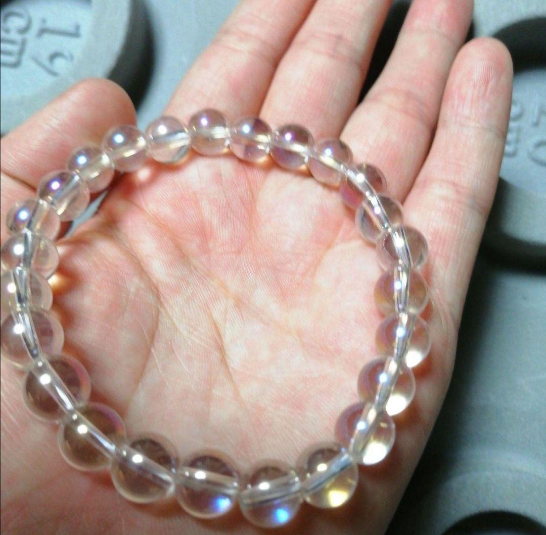 天然石✨【オーロラ水晶】ブレスレット　ハンドメイド②