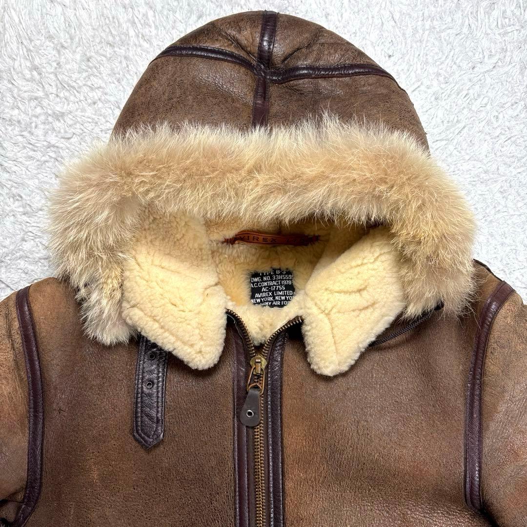✨希少・ファーフード付✨アヴィレックス　B-3 フライトジャケット　ムートン