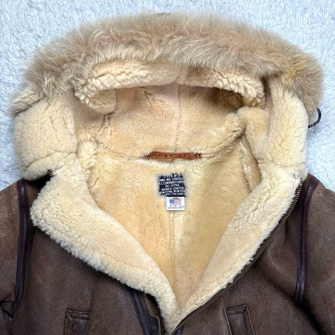 ✨希少・ファーフード付✨アヴィレックス　B-3 フライトジャケット　ムートン