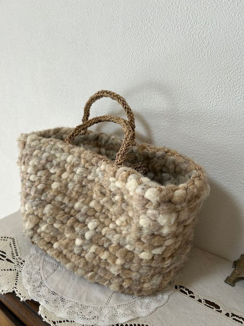 Sophie digard ソフィディガール　ウール　かごバッグ　ハンドメイド