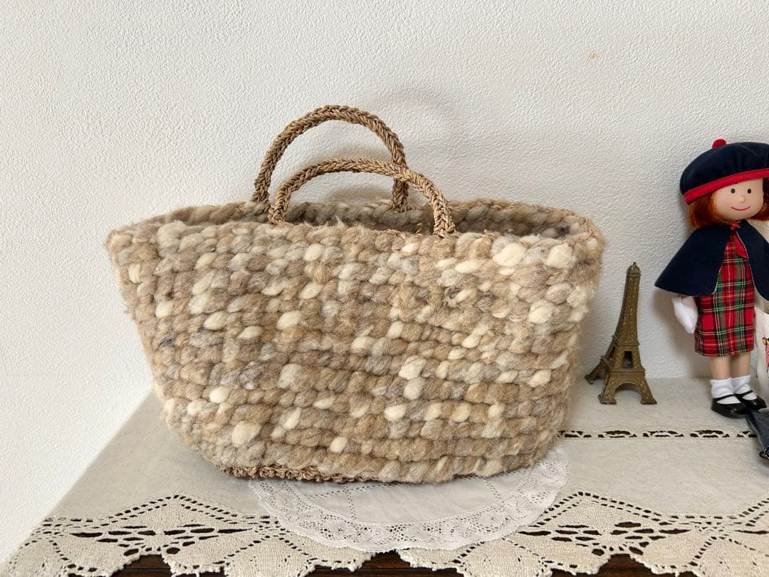 Sophie digard ソフィディガール　ウール　かごバッグ　ハンドメイド