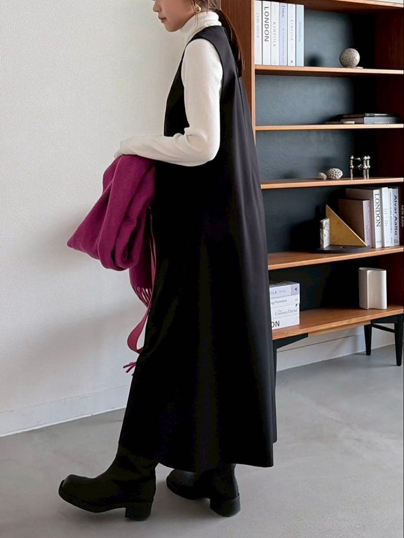 《新品タグ付き》ミラオーウェン リブニットセットレイヤードワンピース