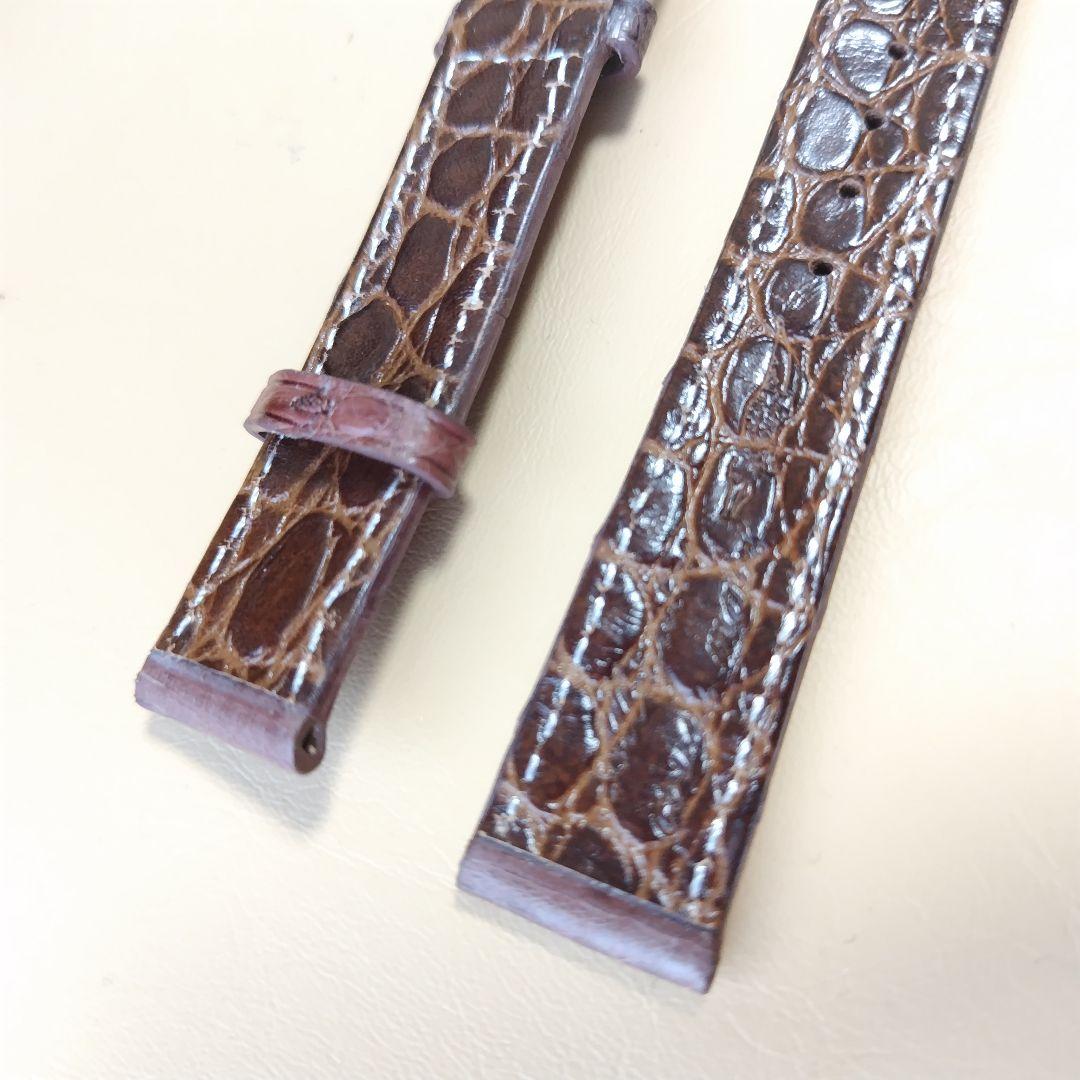 ＊18mm　クロコダイル　アリゲーター　リアルレザー　腕時計　ベルト（ブラウン）