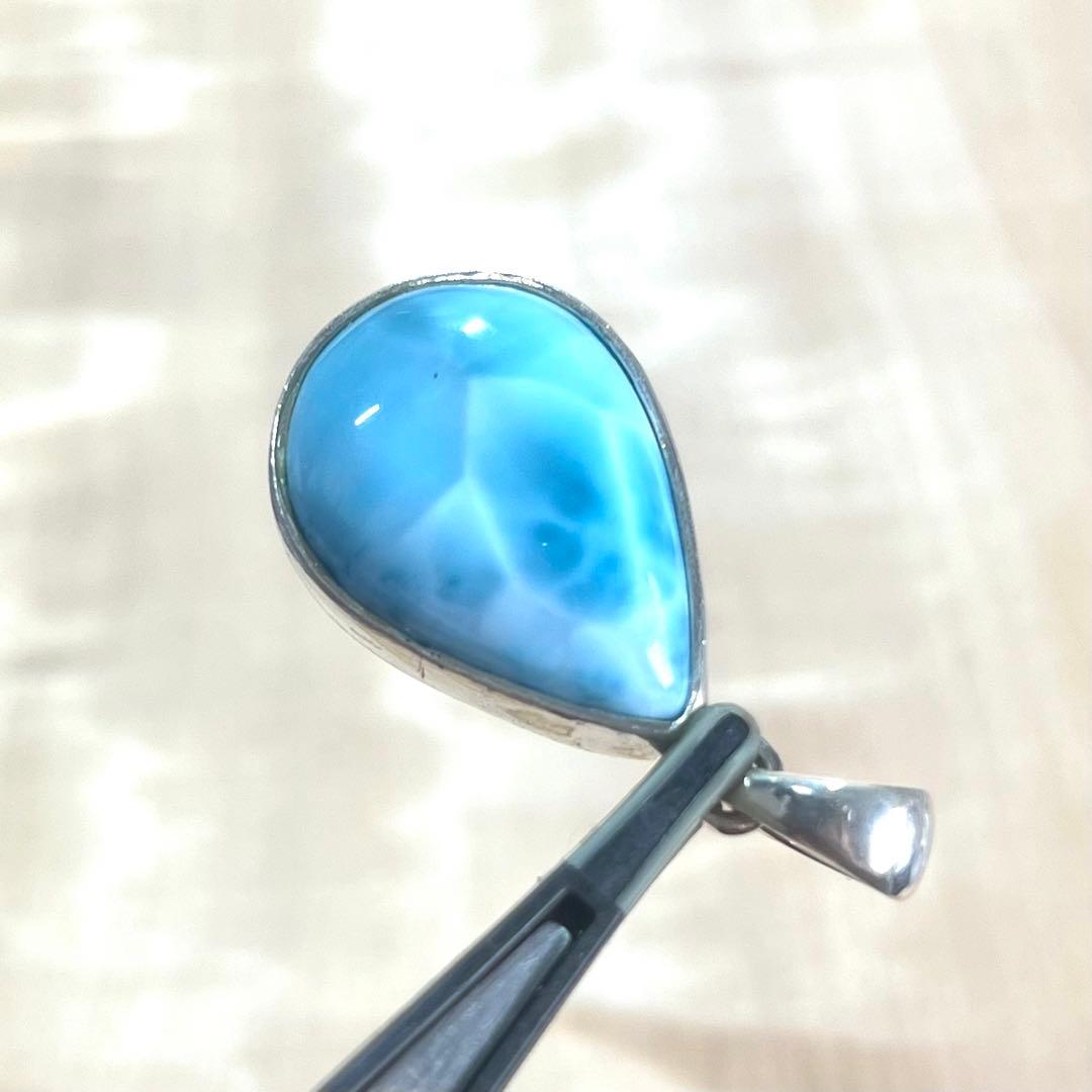 高品質　ラリマー　ペンダント　ネックレス　silver925 3-22