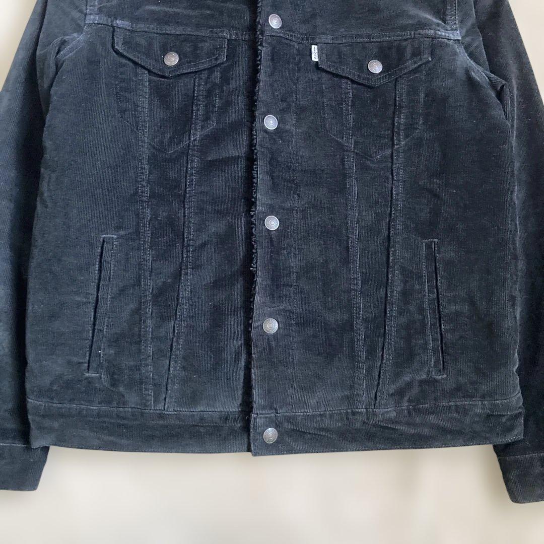 リーバイス コーデュロイ ボアジャケット ブラック ビッグE BIGE 黒