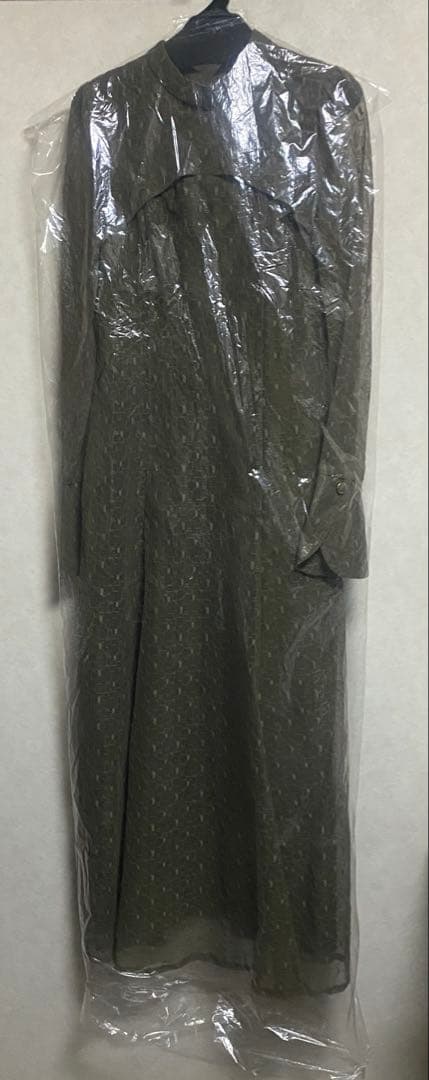 Kana 幾何学柄 レース バックオープン ワンピース パーティードレス　M