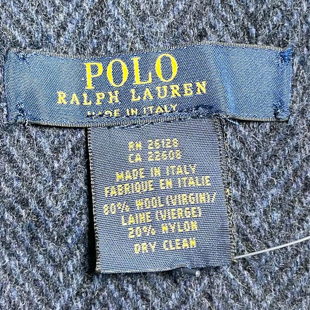 【新品未使用】ラルフローレン　マフラー・チェック柄・リバーシブル・ヘリンボーン