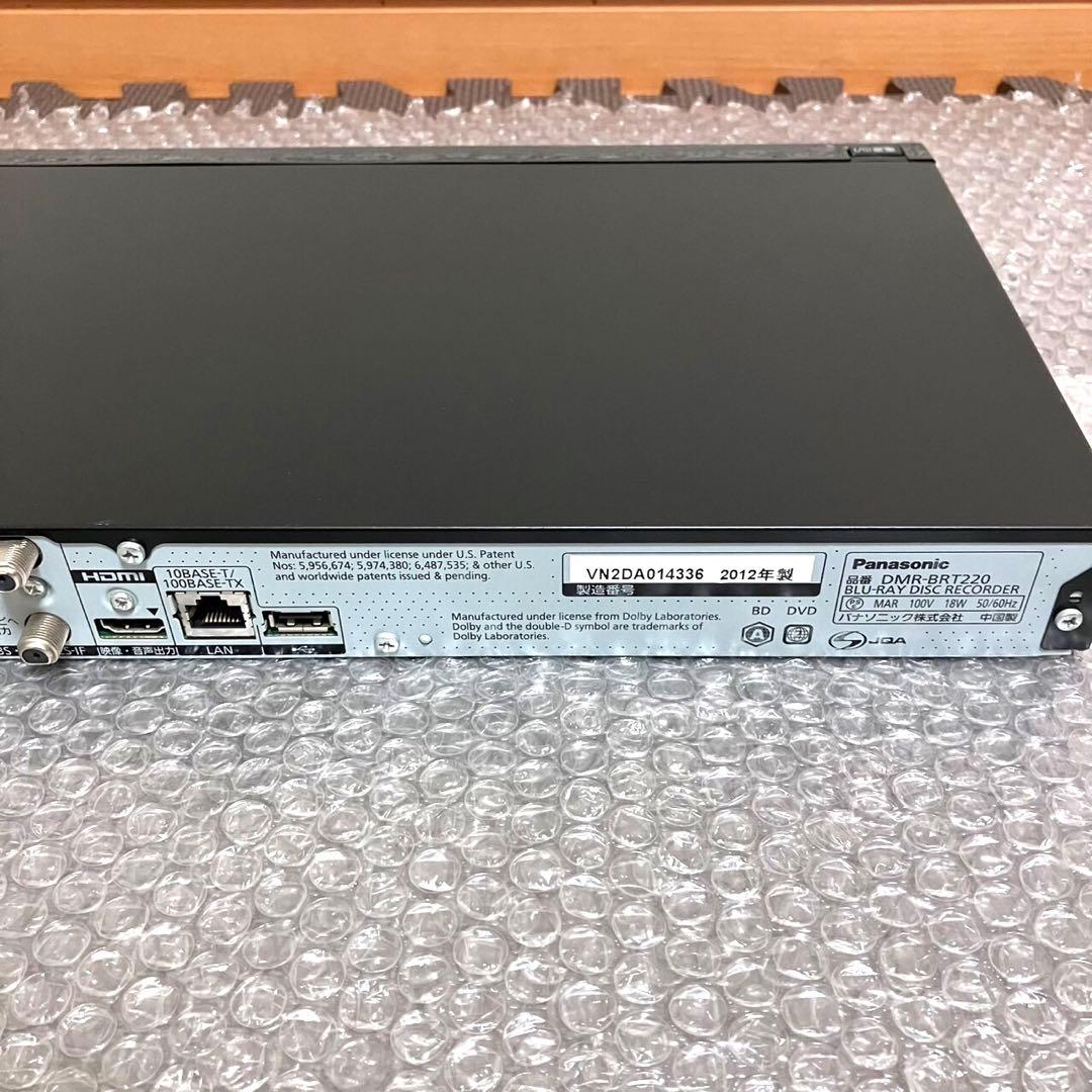 Panasonic ブルーレイディスクレコーダー　DMR-BRT220✨美品♪✨