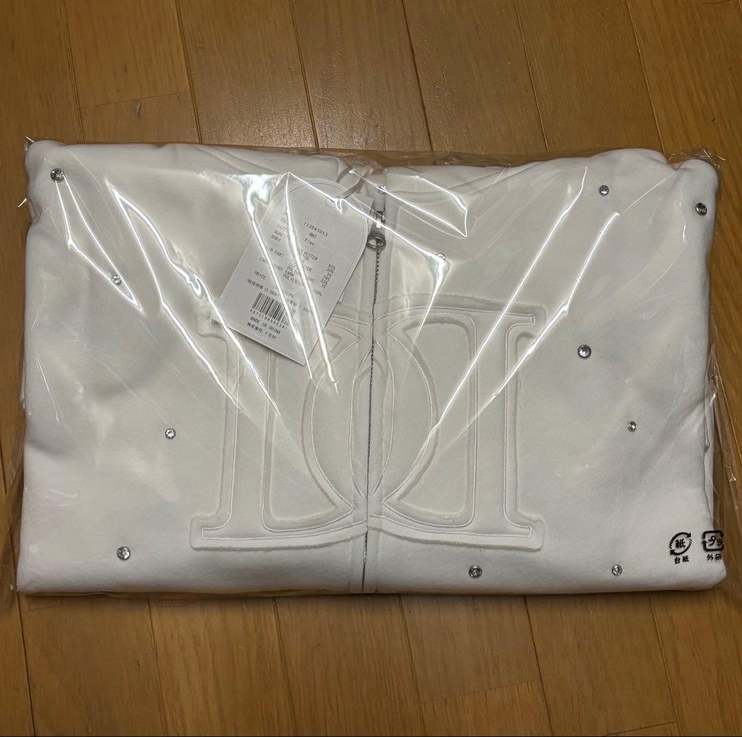 DDロゴビジュージップパーカー　白