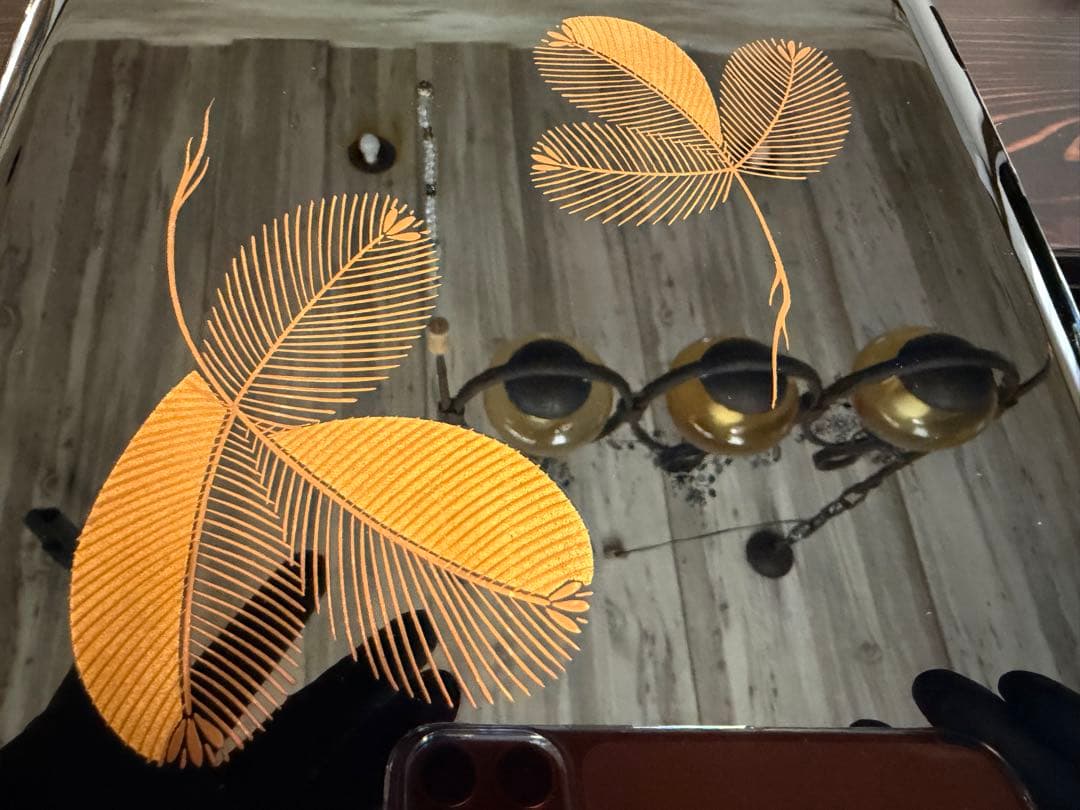 輪島塗 春光斎作 高級漆器 天然木若松蒔絵 三段重 重箱 重台付 紙箱＆桐共箱