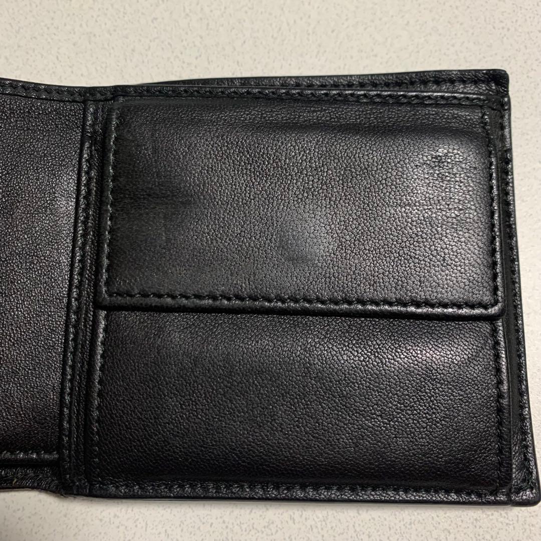 BOTTEGA VENETA 二つ折り 財布 ブルー ブラック