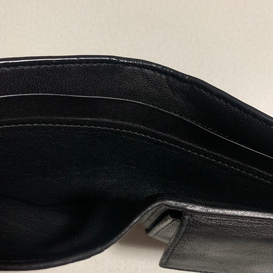 BOTTEGA VENETA 二つ折り 財布 ブルー ブラック