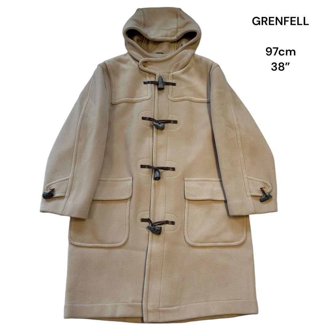 グレンフェル ヘリンボーンダッフルコートムーアブルック38ベージュイングランド製