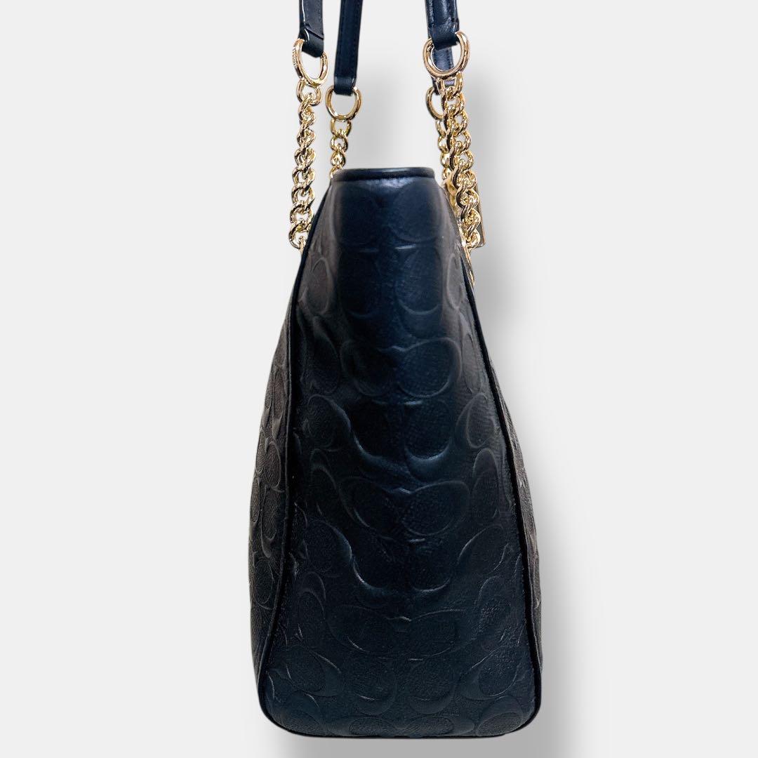 未使用品 コーチ チェーン トートバッグ 577321 エンボス ターンロック