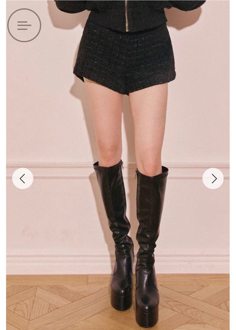 新品タグ付き Randy ベロアツイードショートパンツ ブラック