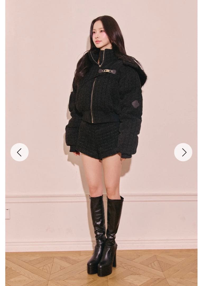 新品タグ付き Randy ベロアツイードショートパンツ ブラック