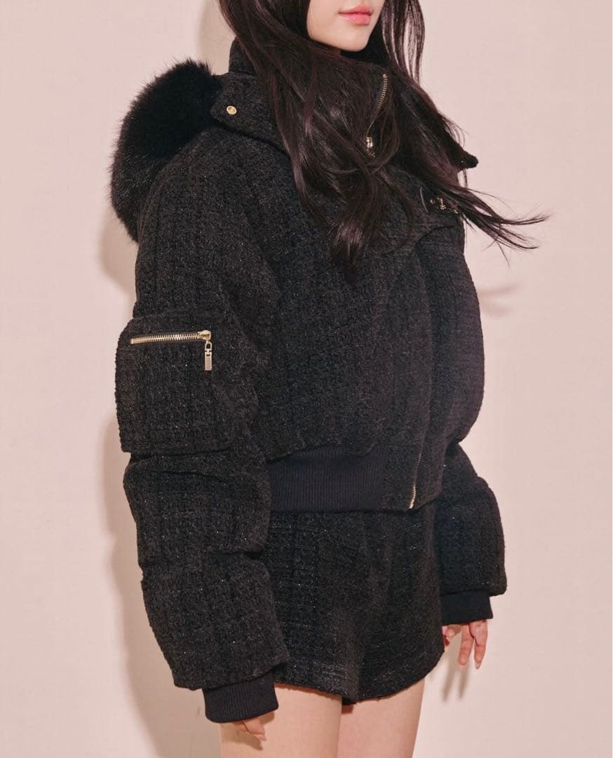 新品タグ付き Randy ベロアツイードショートパンツ ブラック