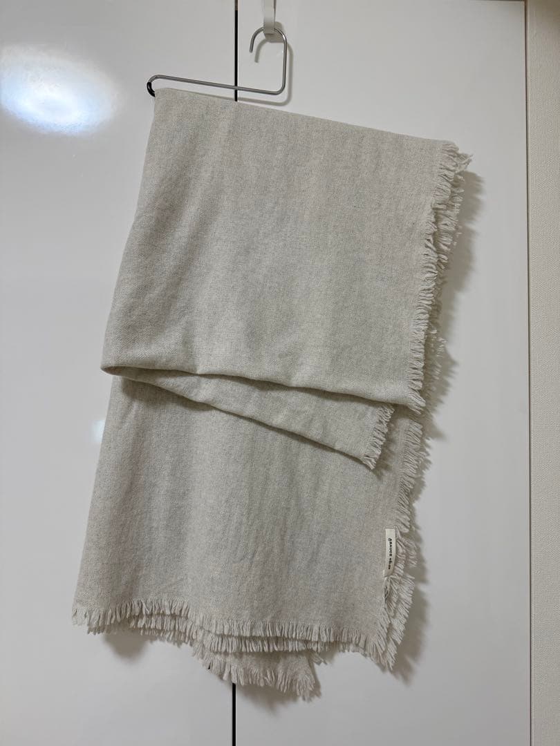 【最終価格】ウルトラファインラムミニバスケットストール　ホワイトグレー