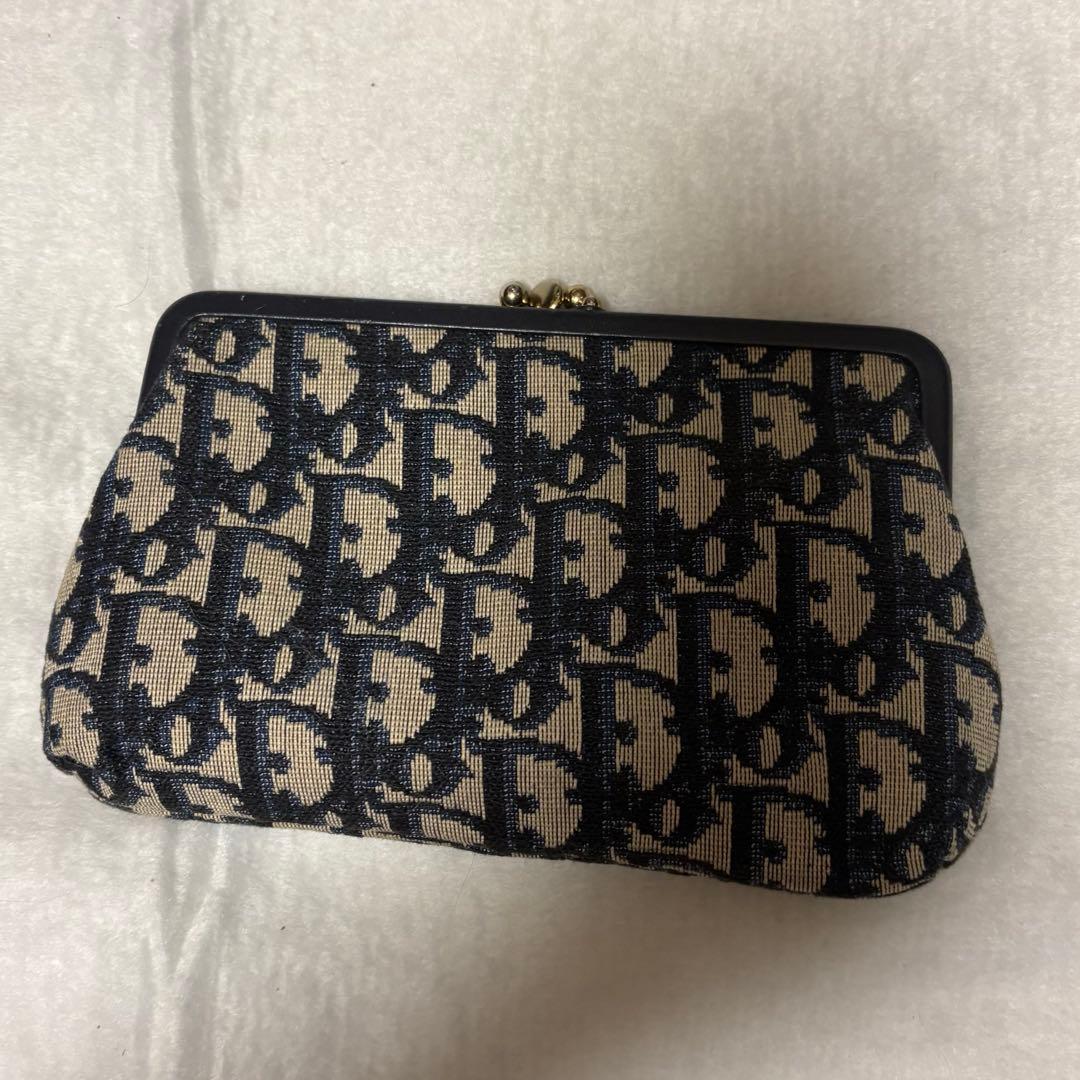 【期間限定金額】Dior がま口 ポーチ ネイビー