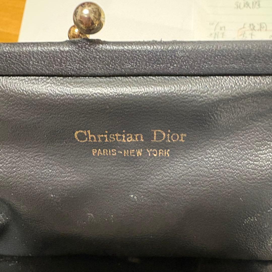 【期間限定金額】Dior がま口 ポーチ ネイビー
