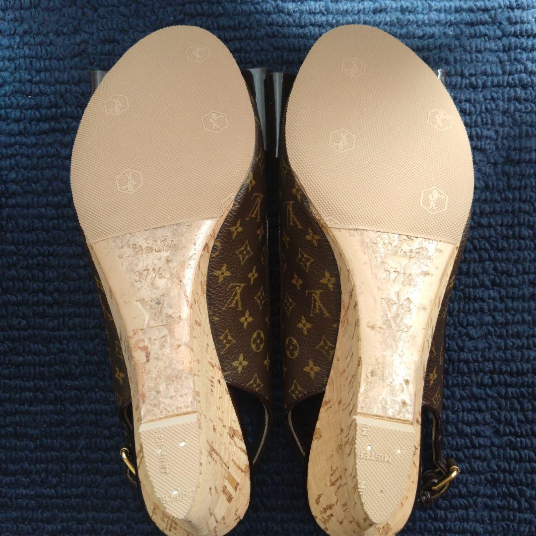 Louis Vuitton ウェッジソールサンダル37.5(日本サイズ24cm)