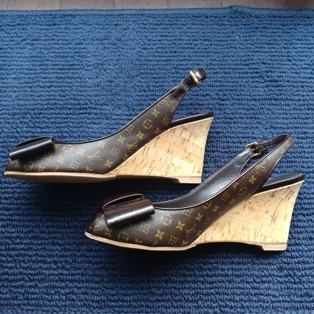 Louis Vuitton ウェッジソールサンダル37.5(日本サイズ24cm)