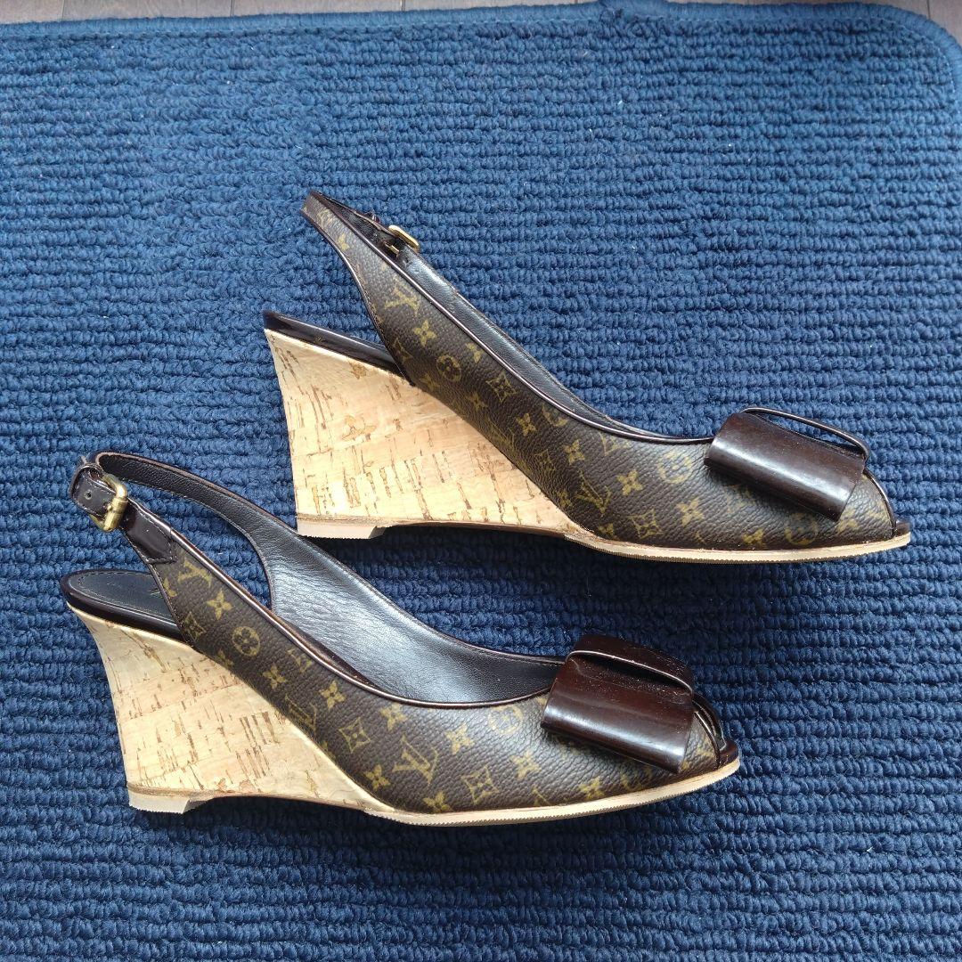 Louis Vuitton ウェッジソールサンダル37.5(日本サイズ24cm)